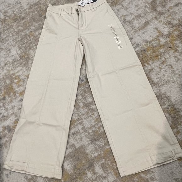 American Eagle Outfitters Cream Wide Leg Convertible Trouser - Picture 2 of 2